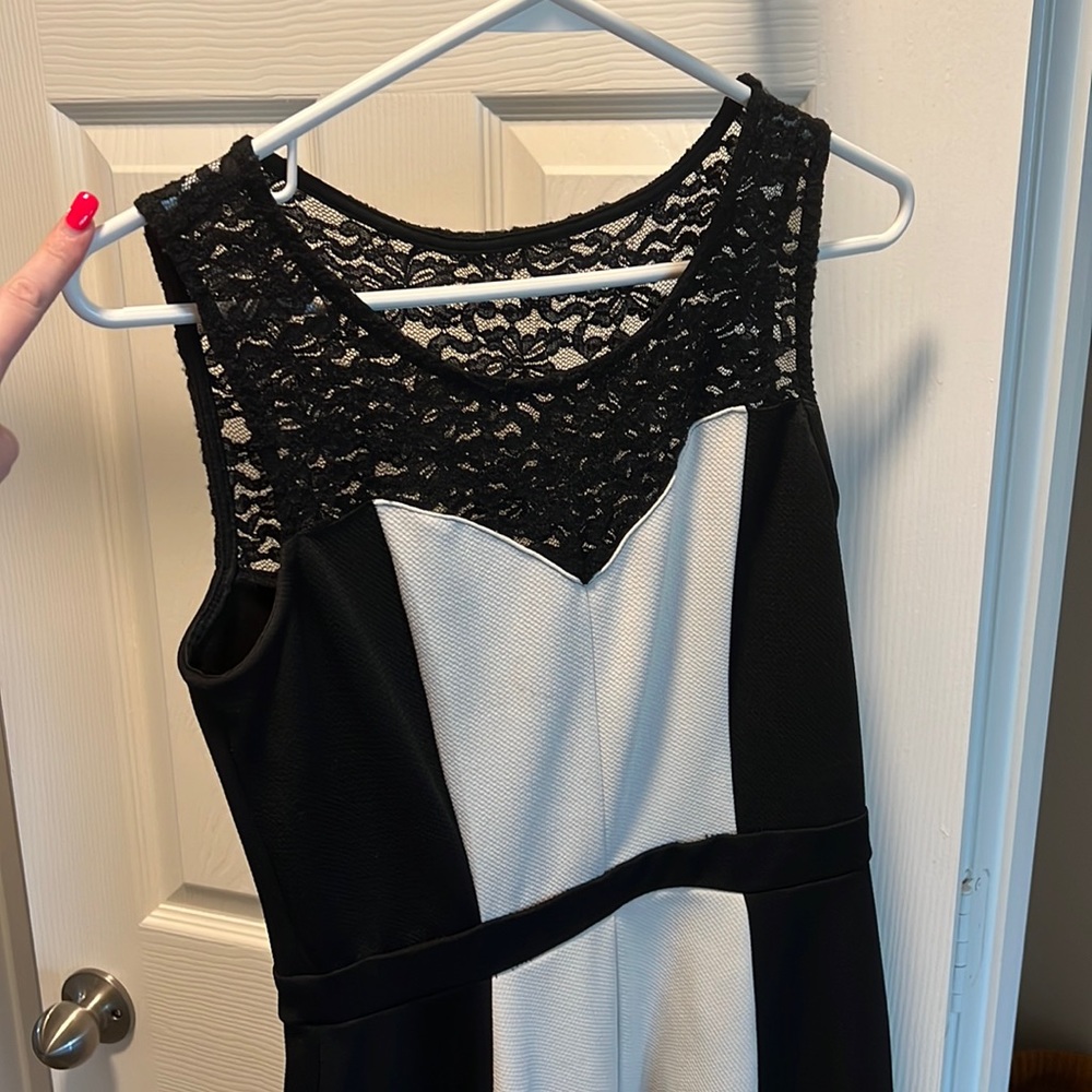 Black and white fit and flare cutie